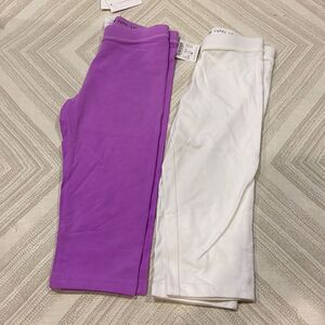 Crewcuts Girls Purple & White Capri Leggings (2)